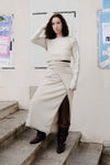 BASERANGE cotton and linen ribbed top FLGTO-RIB-SP24 undyed